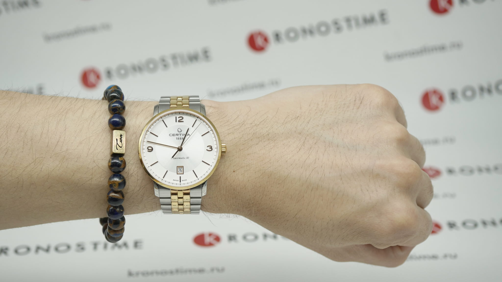 Certina Certina DS Caimano Powermatic 80 C035.407.22.037.01, ds powermatic 80 швейцария мужские часы на браслете сталь c pvd покрытием боковой вид